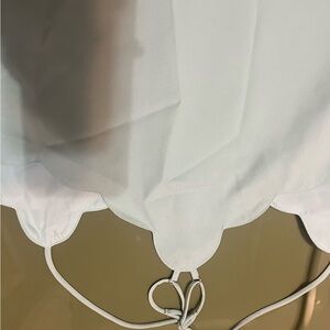 Scalloped Hem White Top